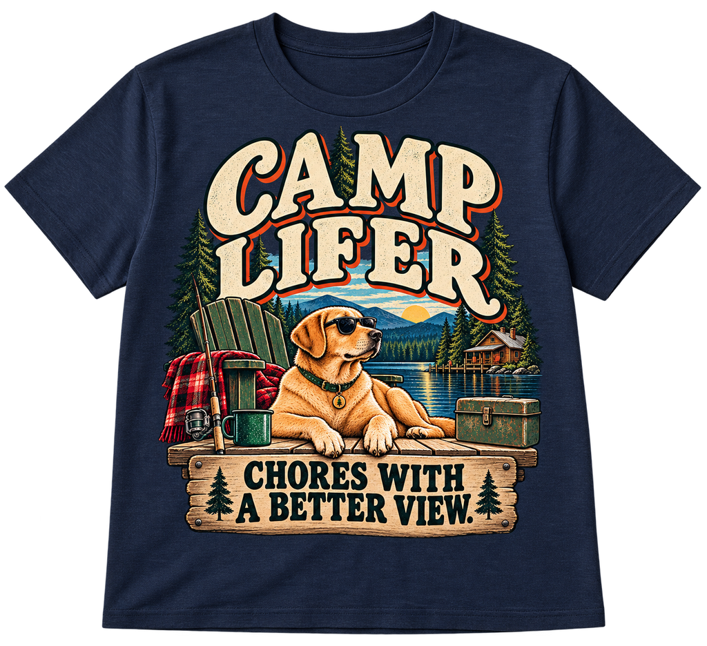 Camp Lifer Chores With a Better View front view with transparent background